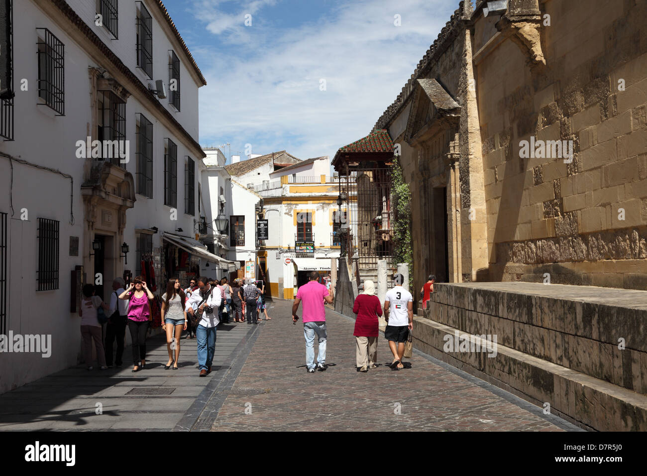 Street in the old town of Cordoba during the Festival de los Patios 2013. Andalusia, Spain Stock Photo
