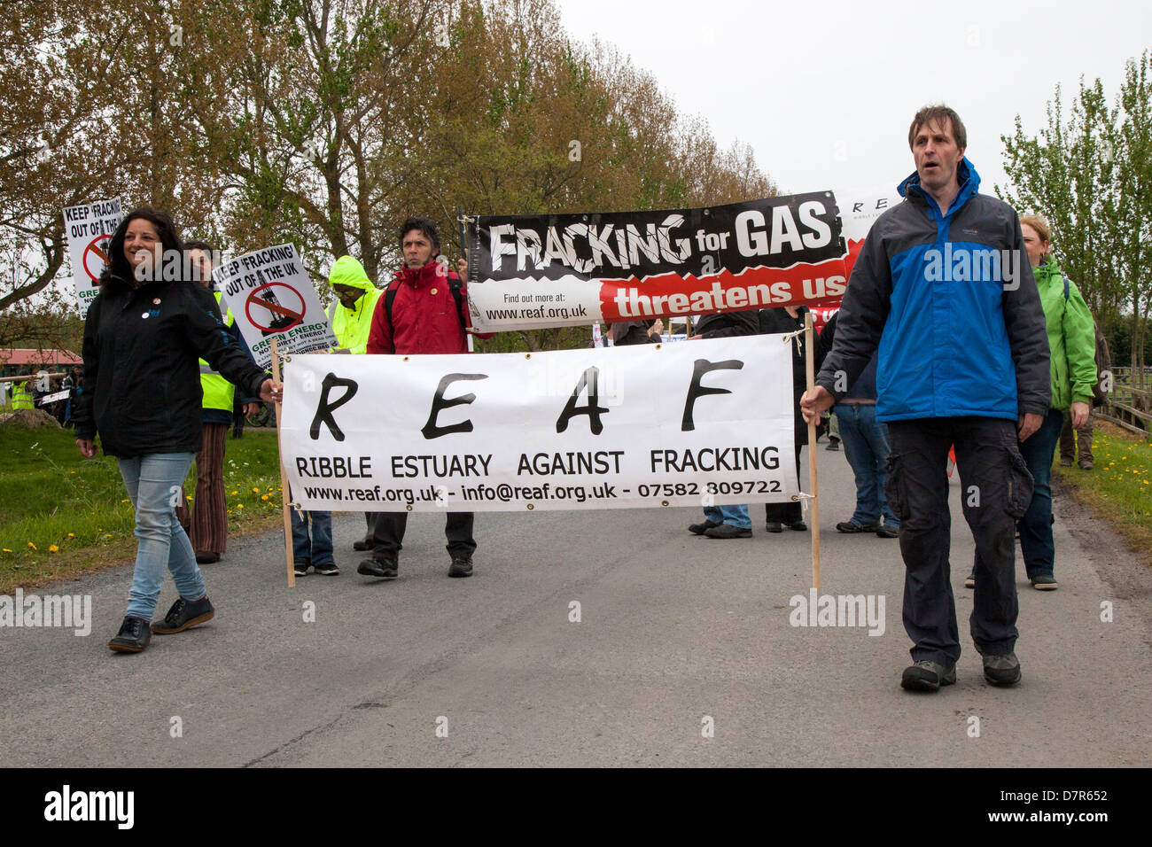 Southport, UK 12th May, 2013. Camp Frack 2 (CampFrack2)  a broad coalition of anti-fracking and environmental groups in the North West including members of Ribble Estuary Against Fracking, Residents’ Action Against Fylde Fracking, Frack Free Fylde, Merseyside Against Fracking, Friends of the Earth and Greater Manchester Association of Trades Union Councils. A weekend of activity in opposition to Fracking and other forms of Extreme Energy. Stock Photo