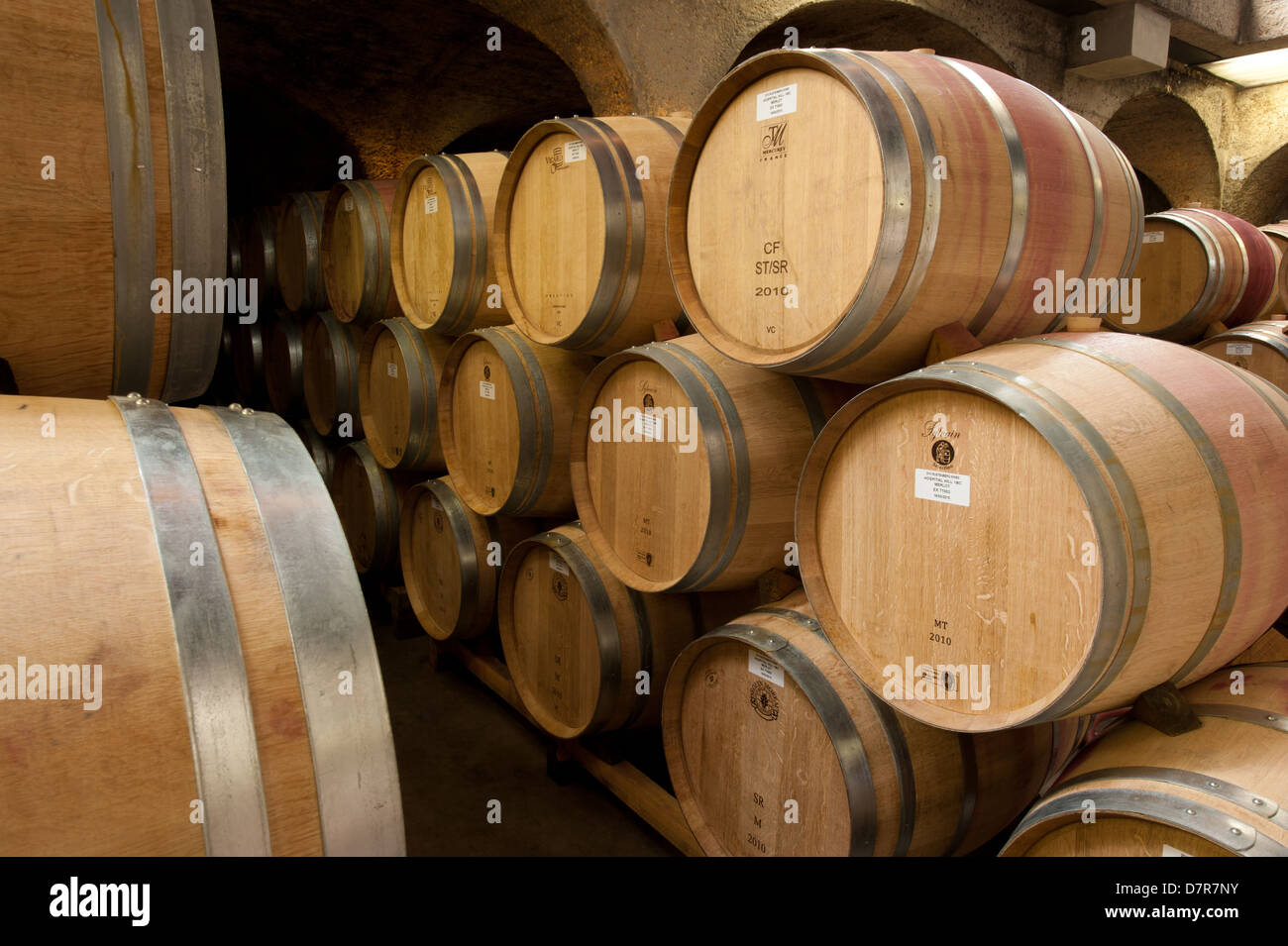 wine cellar, Rustenberg wine estate, Stellenbosch, South Africa Stock