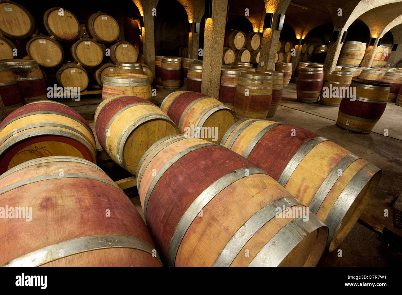 wine cellar, Rustenberg wine estate, Stellenbosch, South Africa Stock