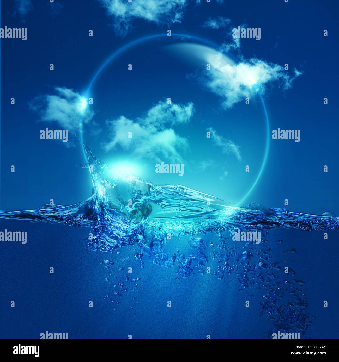 Water bubble over ocean wave, environmental backgrounds Stock Photo Alamy