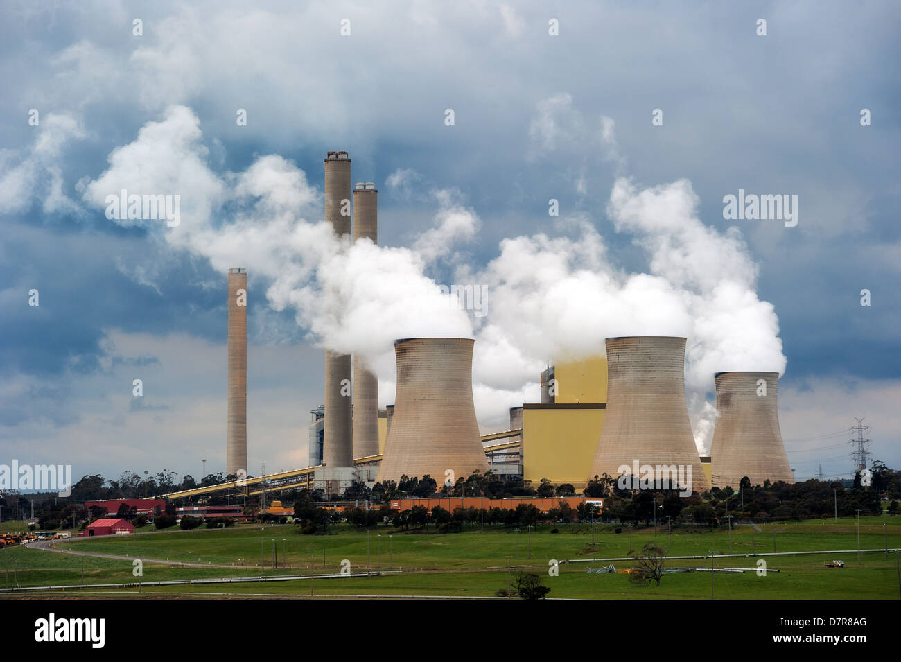 The Loy Yang power stations on the outskirts of Traralgon in Victoria. Stock Photo