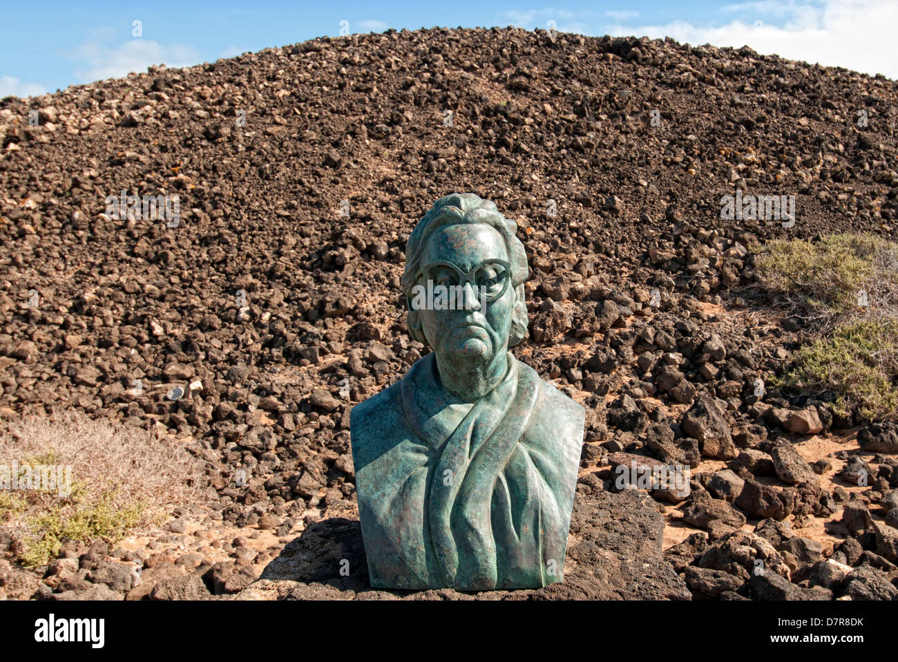 statue Los Lobos Fuerteventura Canaries Stock Photo