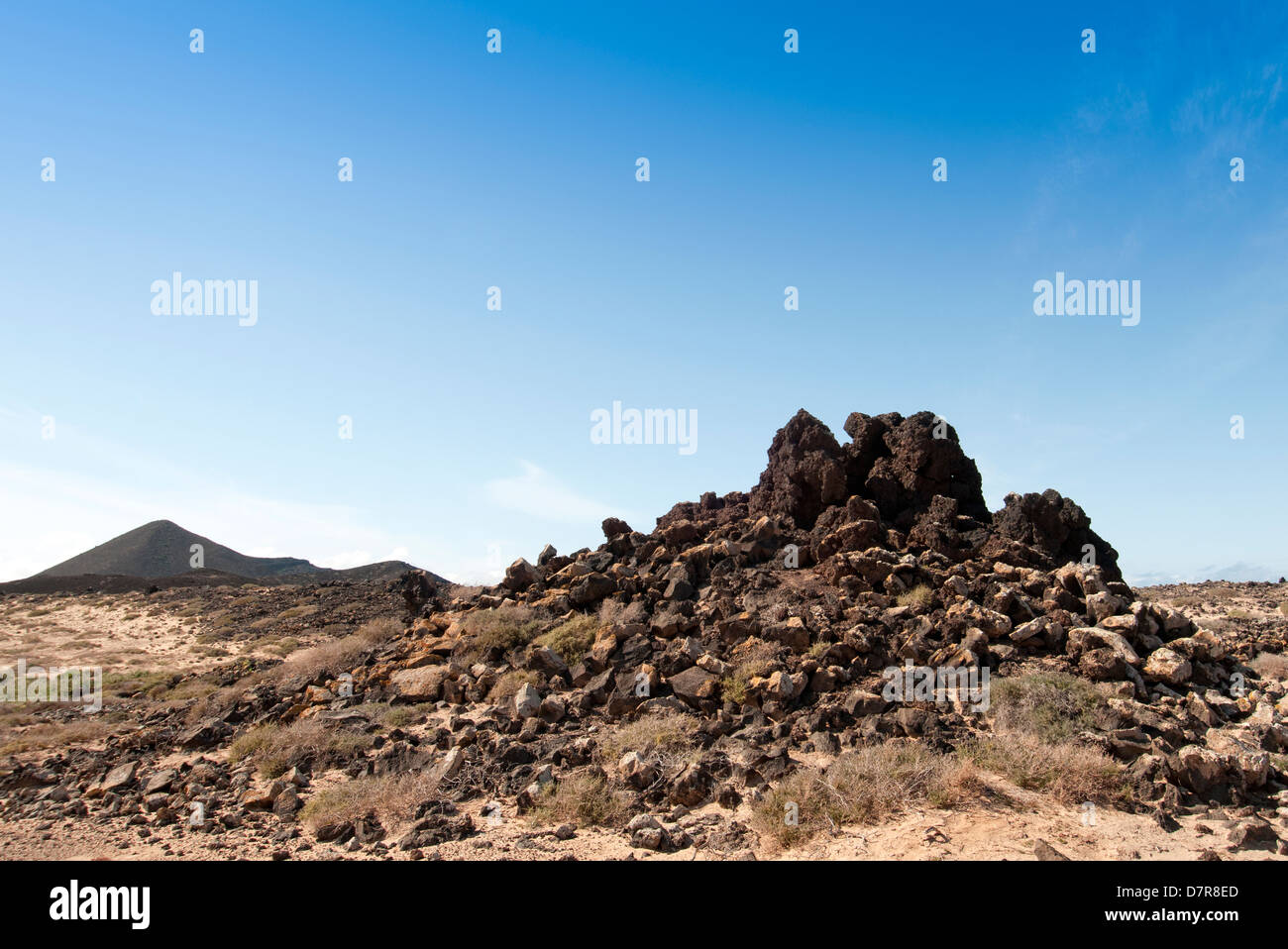 hornitos on Los Lobos Fuerteventura Canary Islands Stock Photo