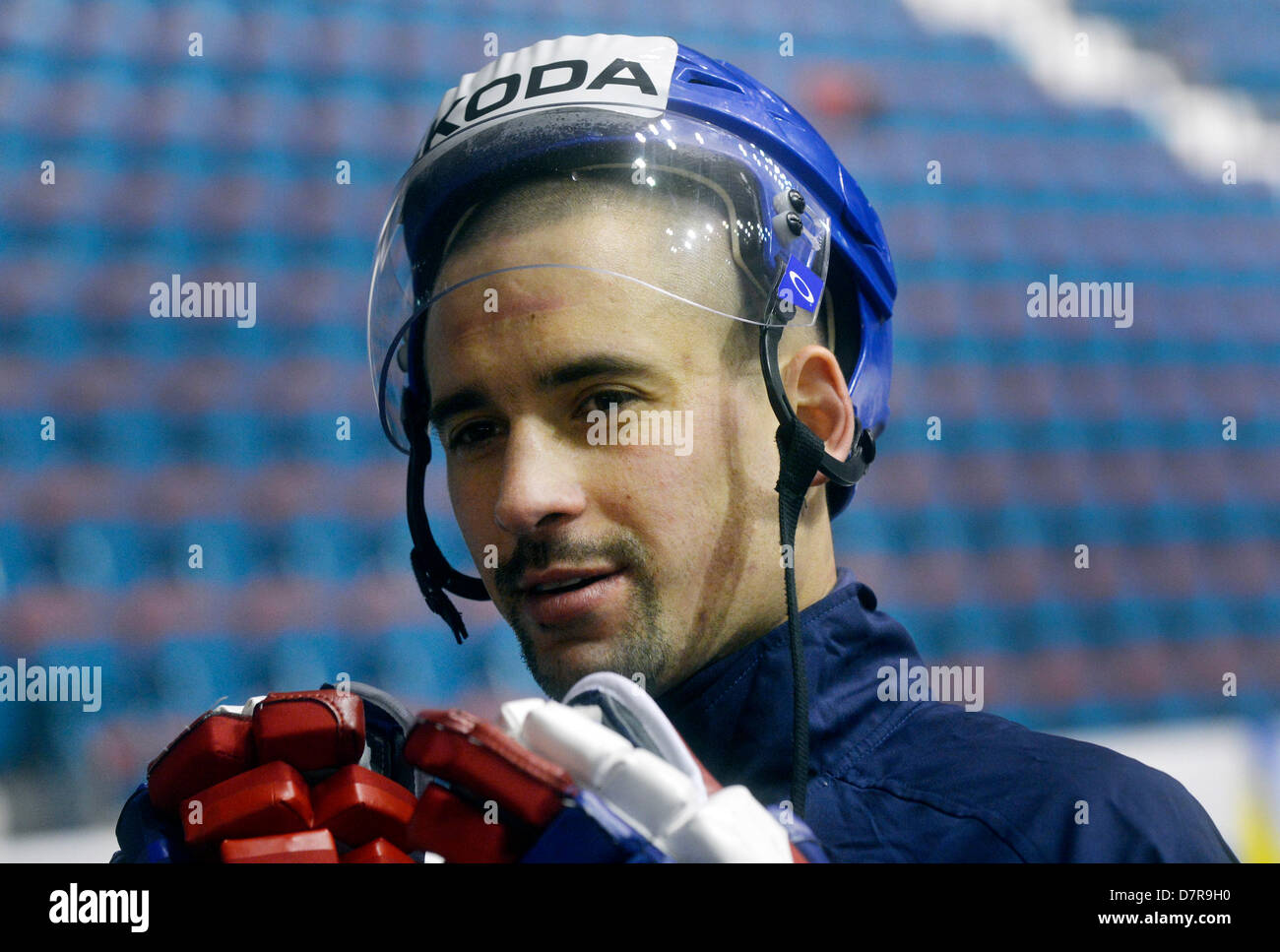 IIHF World Championships, Ice Hockey, Group A, May 12, 2013, Stockholm, Sweden. Montreal Canadiens center Tomas Plekanec (CZE) trains before the match against Norway.  (CTK Photo/Vit Simanek) Stock Photo