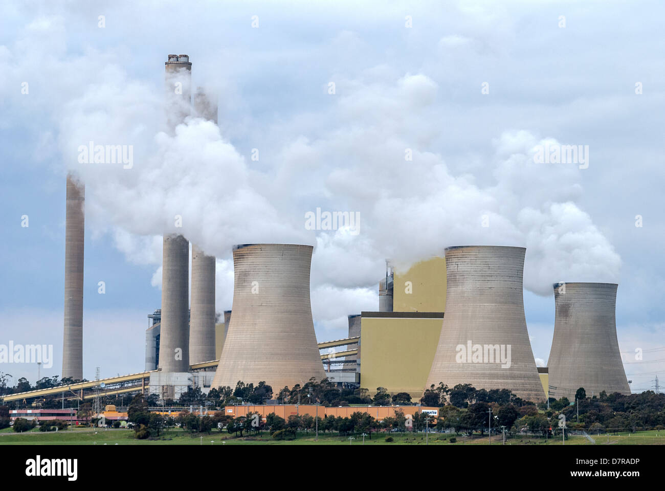 The Loy Yang power stations on the outskirts of Traralgon in Victoria. Stock Photo