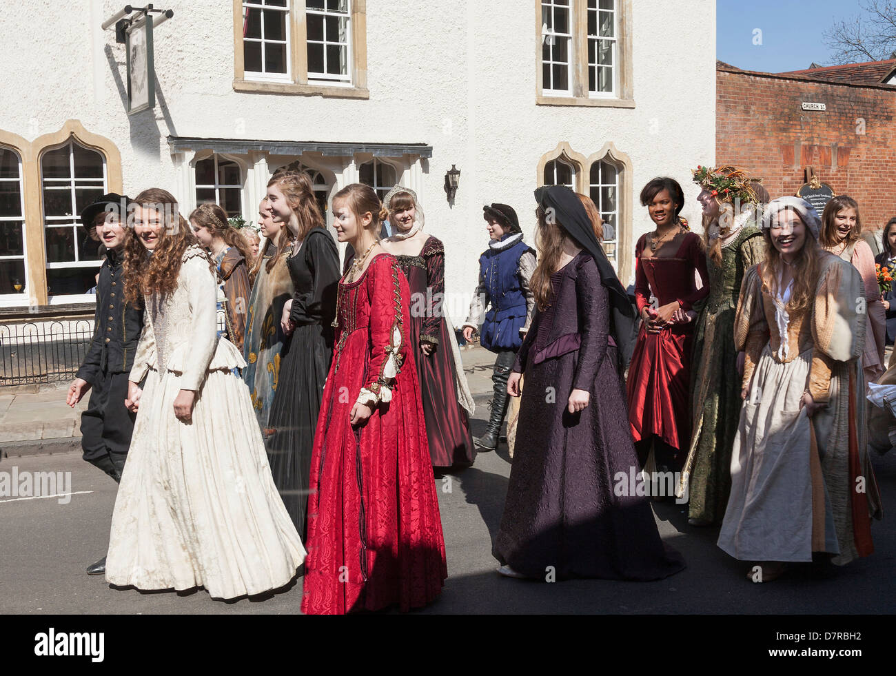 Shakespeare's annual Birthday Memorial Parade at Stratford upon Avon. Stock Photo