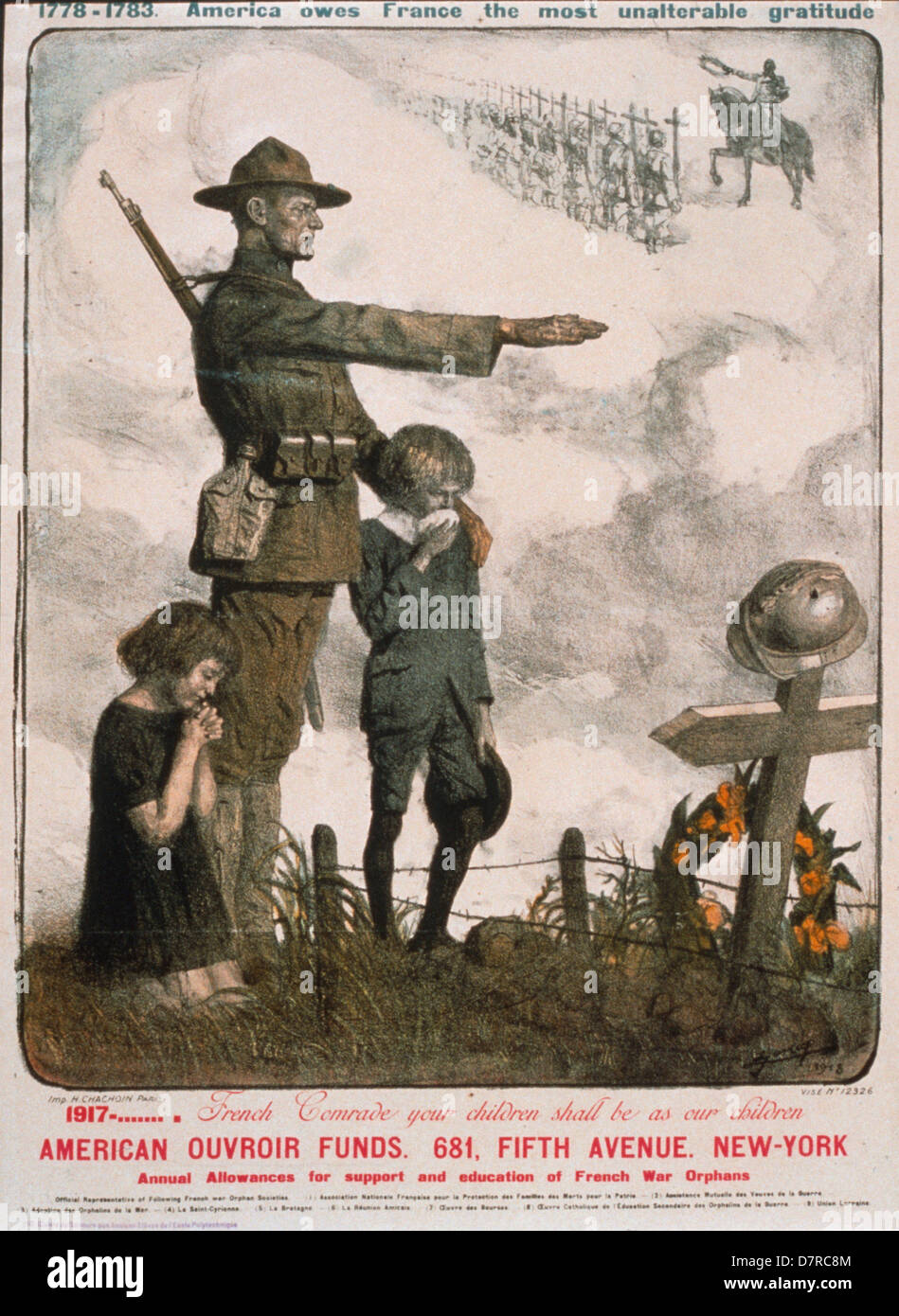 1778-1783 America owes France the most unalterable gratitude. 1917- . . . French comrade, your children shall be as our children Stock Photo