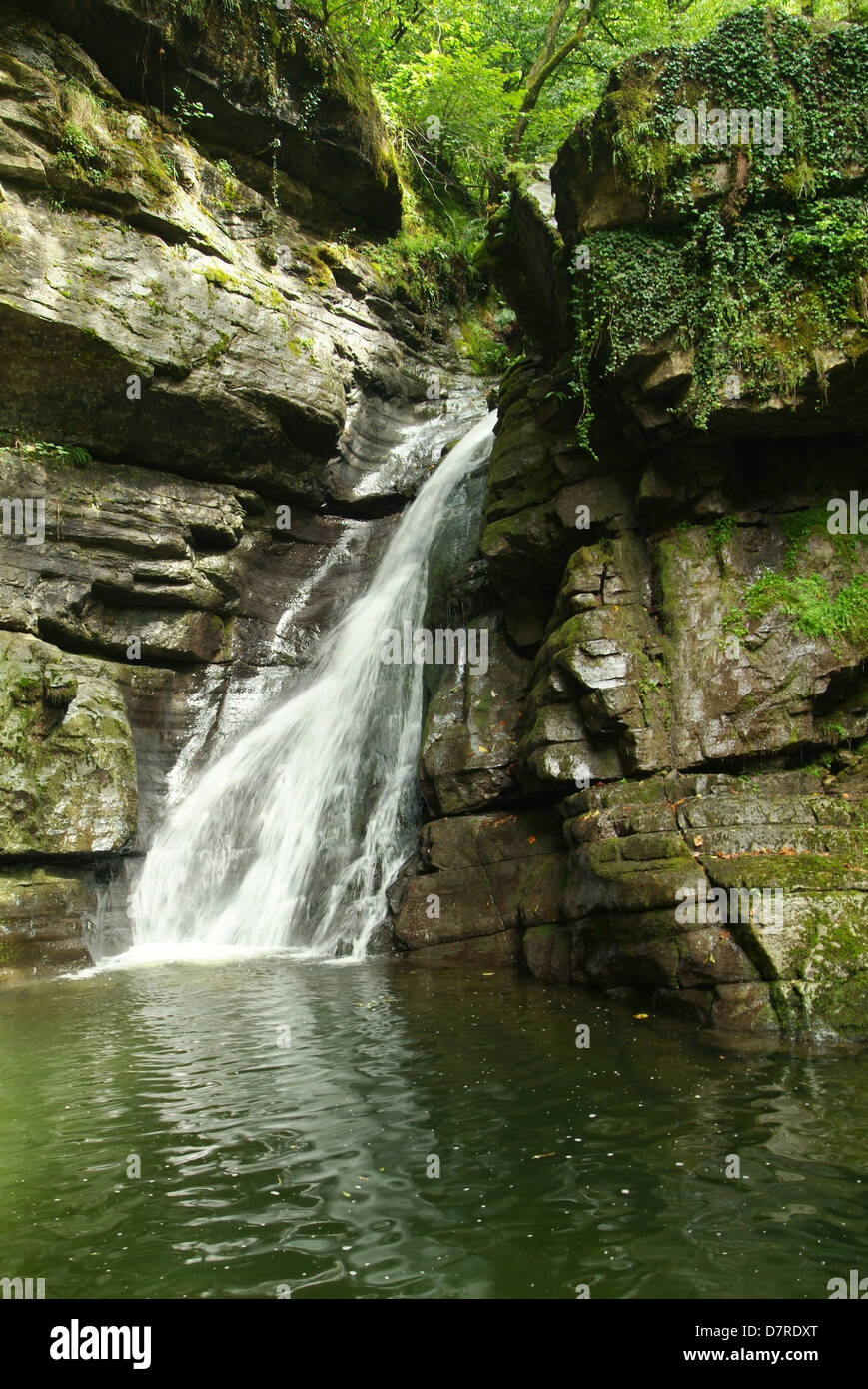 The waterfall of Muggio on the italian part of Switzerland Stock Photo