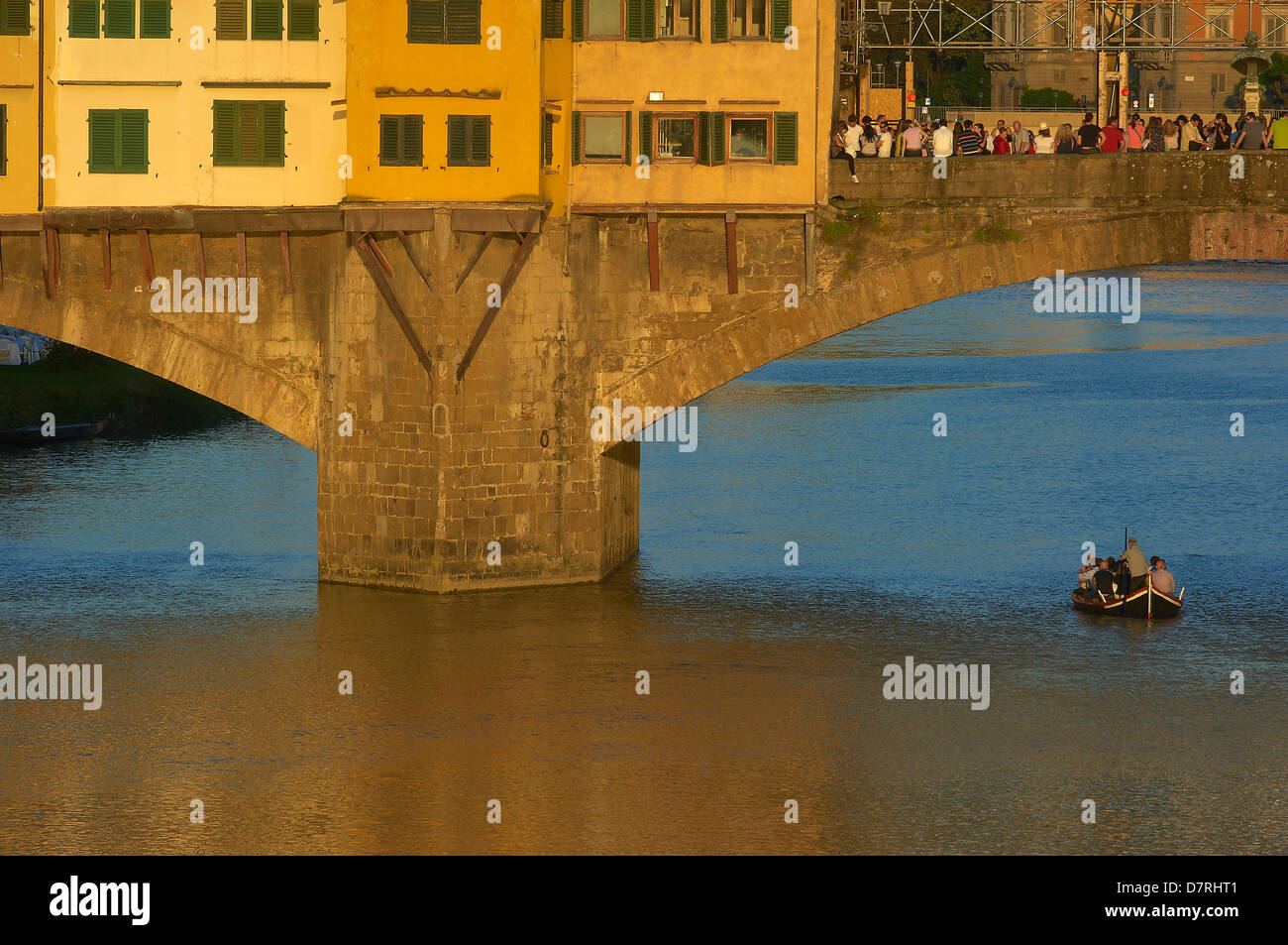 Florence, Ponte Vecchio, Arno River, Tuscany, Italy, Europe Stock Photo