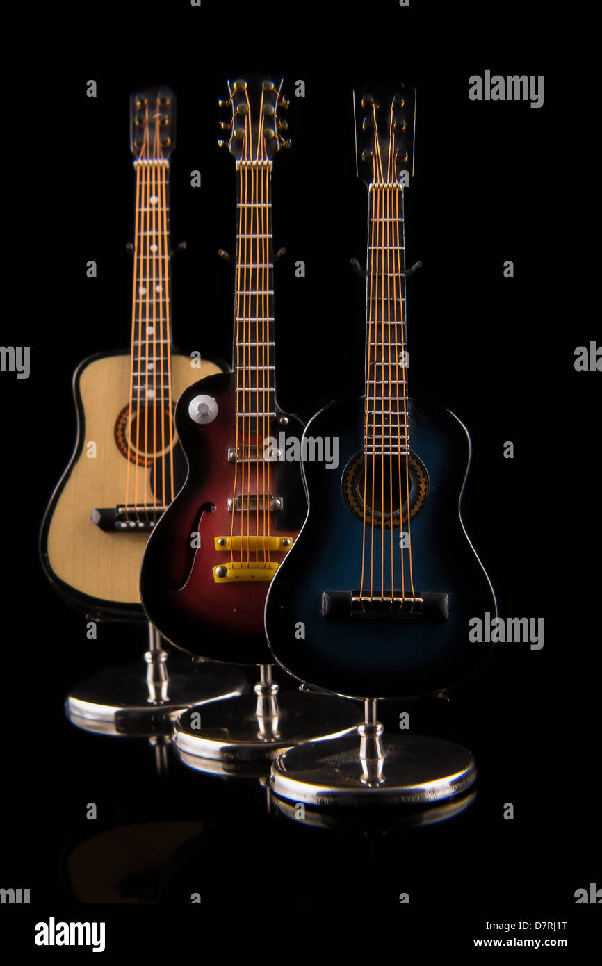 acoustic and electric guitars set Stock Photo Alamy