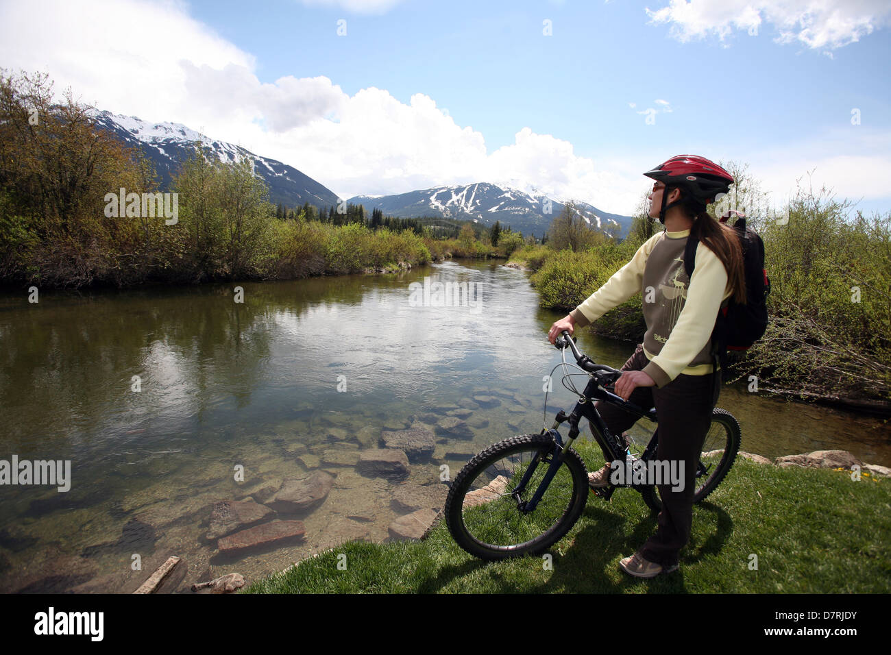 Mountain biking in Canada Stock Photo Alamy