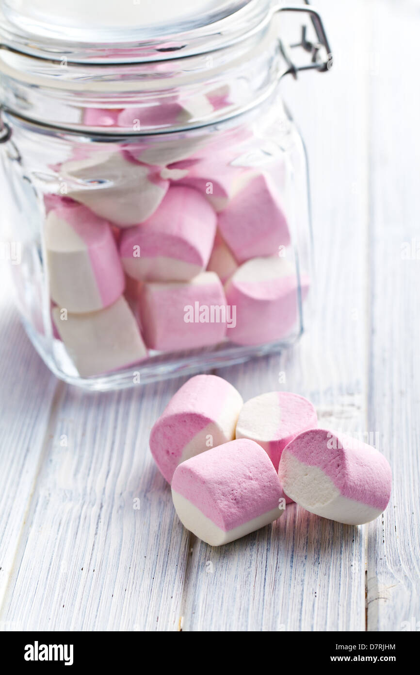 Small Engraved Glass Jar With Marshmallow Hearts Unique 