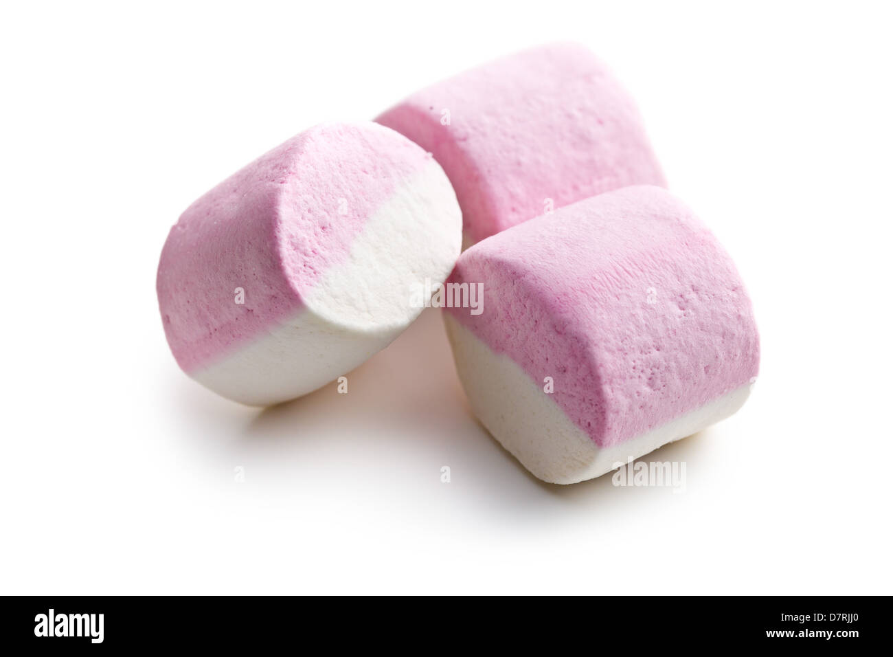 sweet marshmallows on white background Stock Photo - Alamy