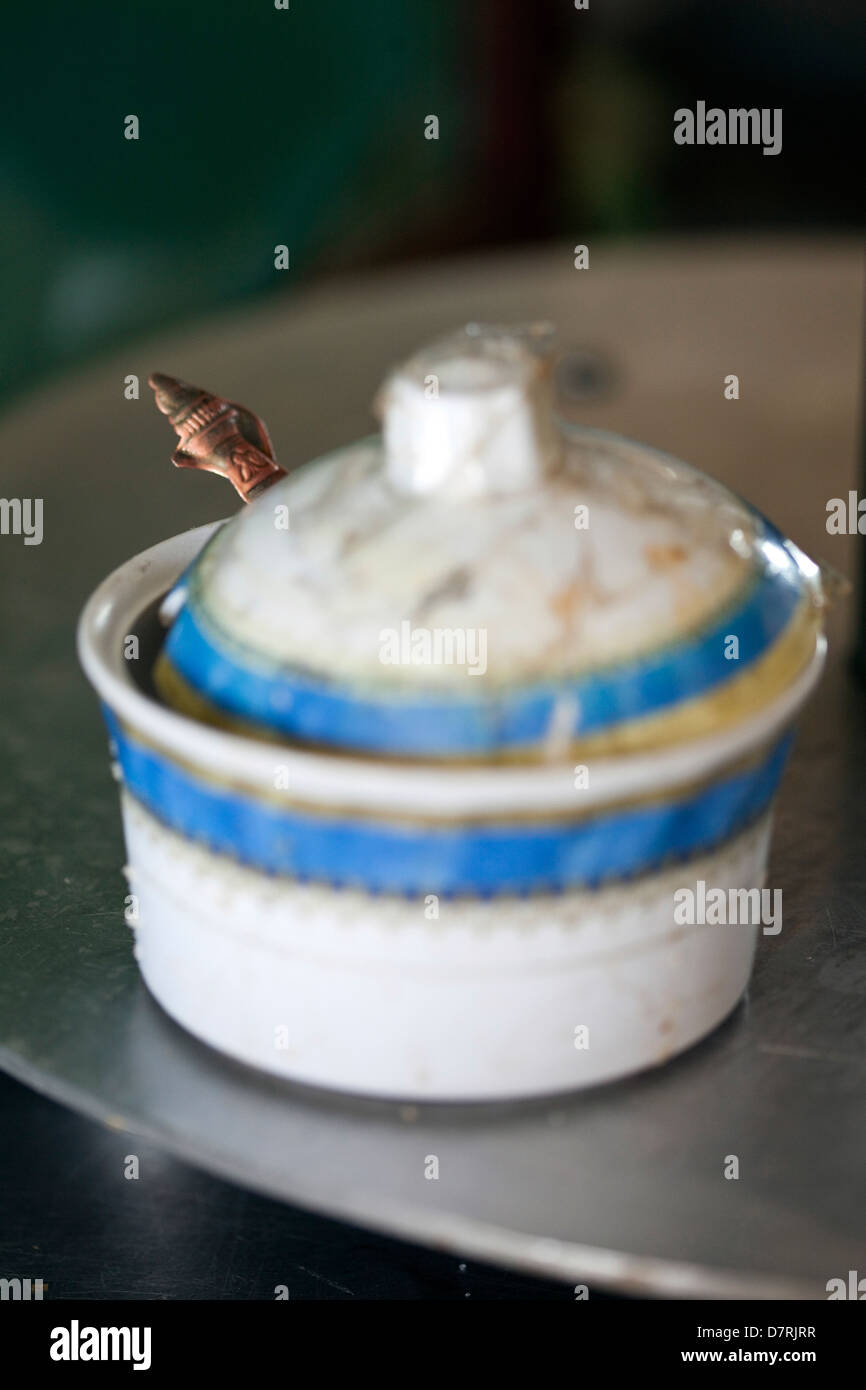 A sugar bowl in the Ras Makonnen pastry and coffee house, Addis Ababa Stock Photo