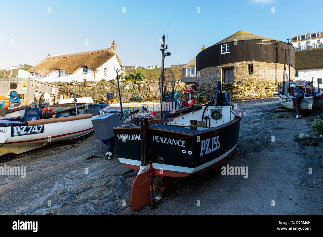Fishing boats on the slipway in Sennen Cove Stock Photo - Alamy