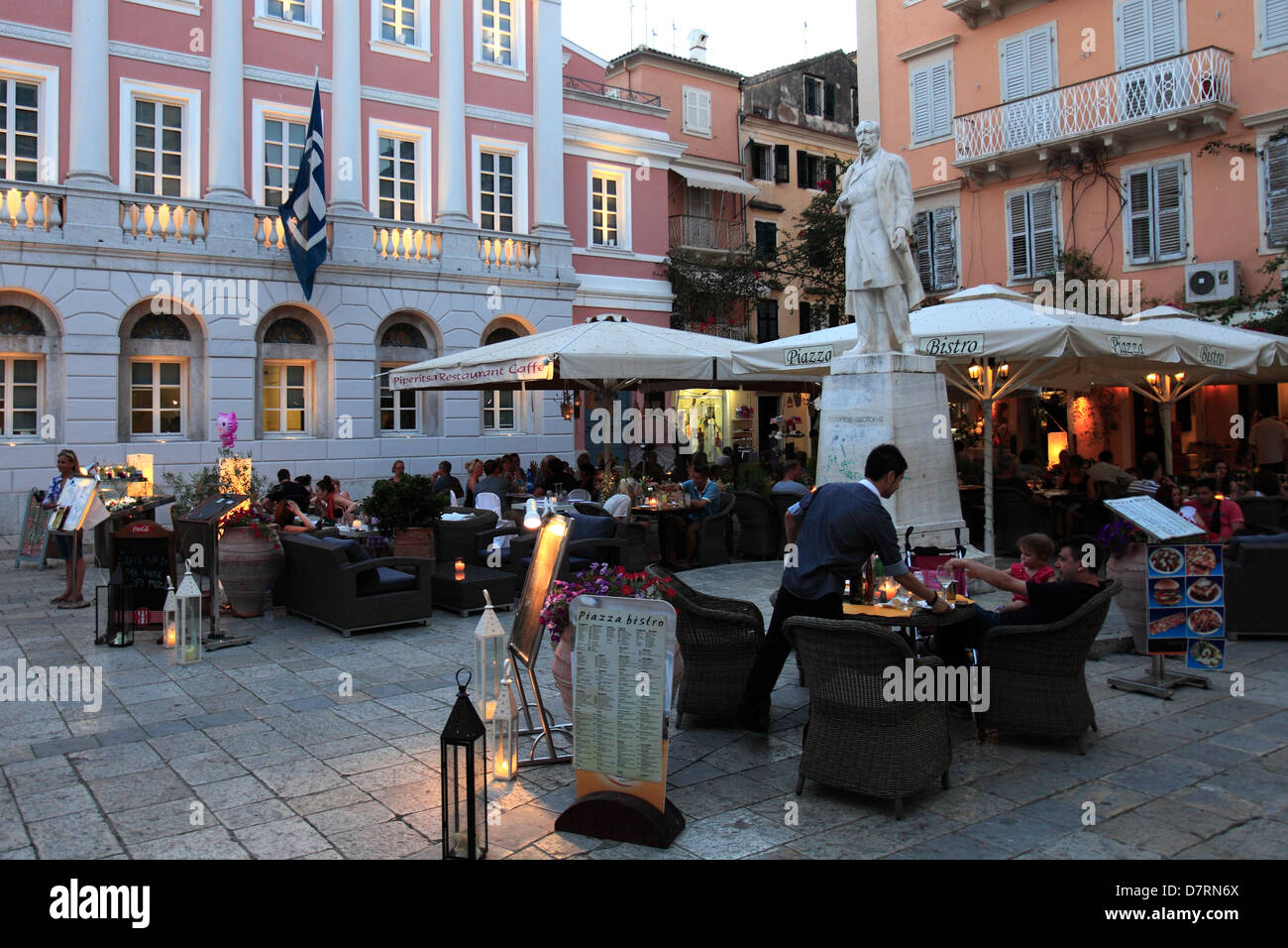 Cafe bar, Jewish Quarter, Corfu Town, Corfu Island, Greece, Europe