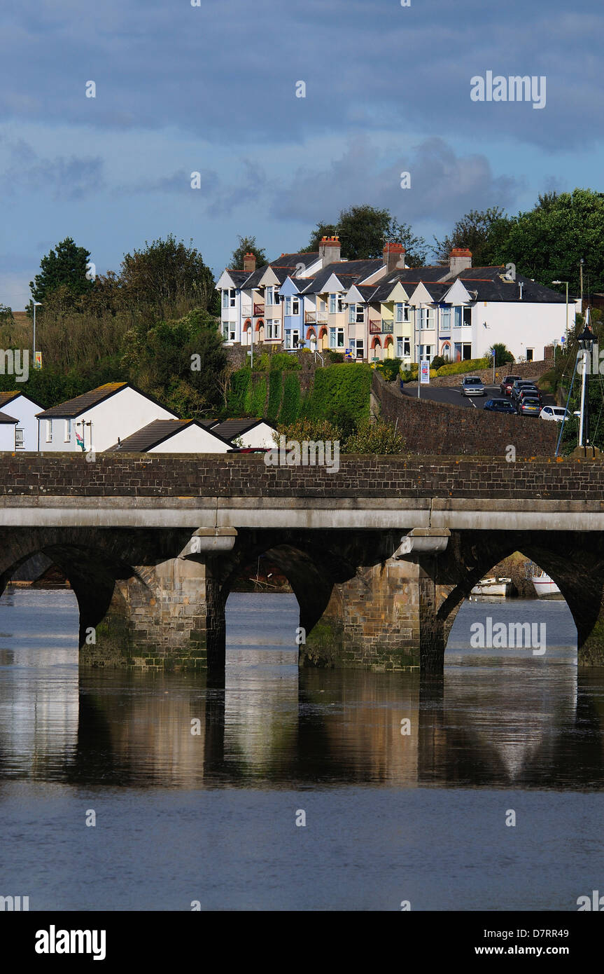 A view of the bridge at Bideford Devon Stock Photo Alamy