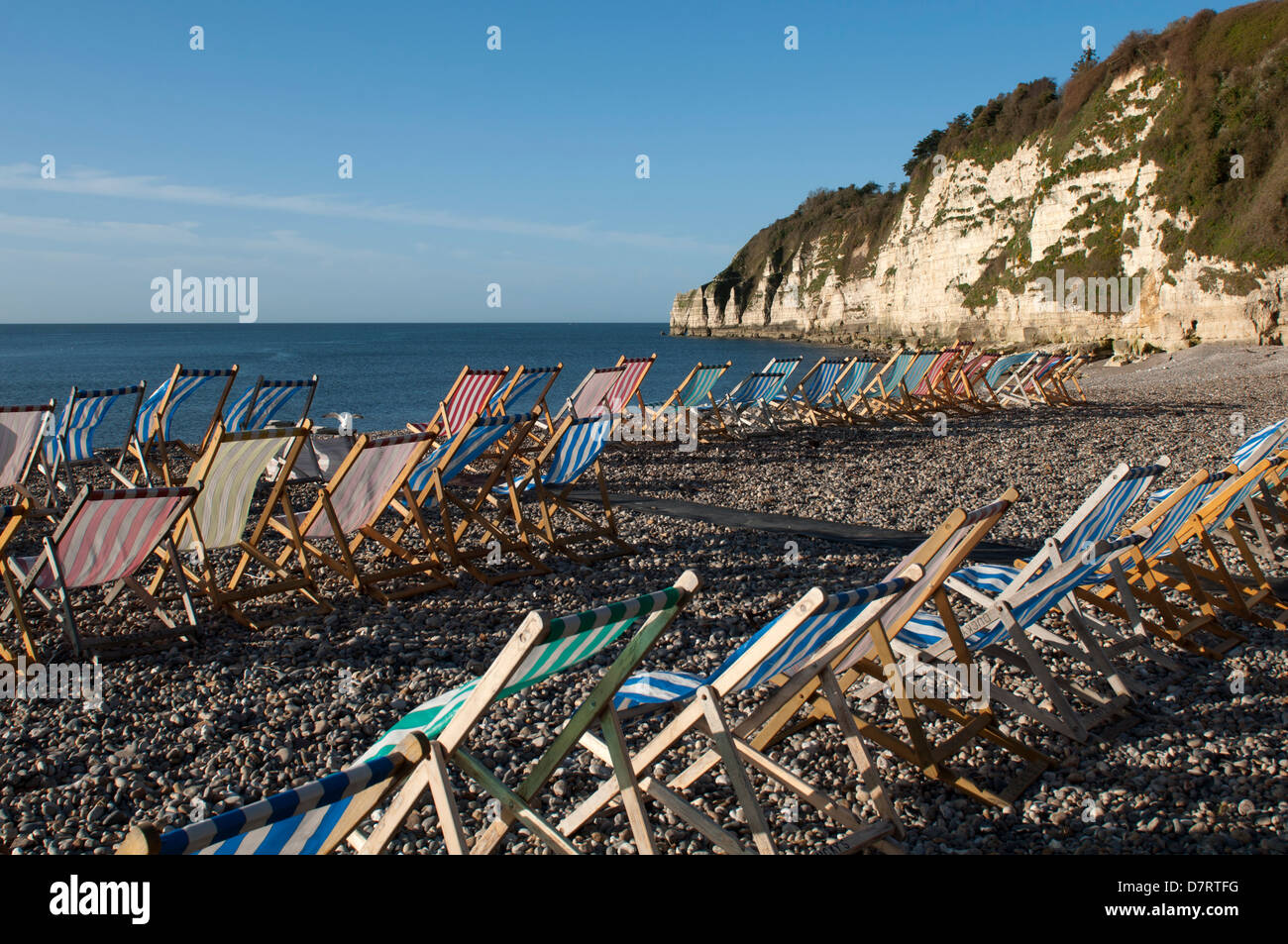 Deck chairs beach hi-res stock photography and images - Alamy
