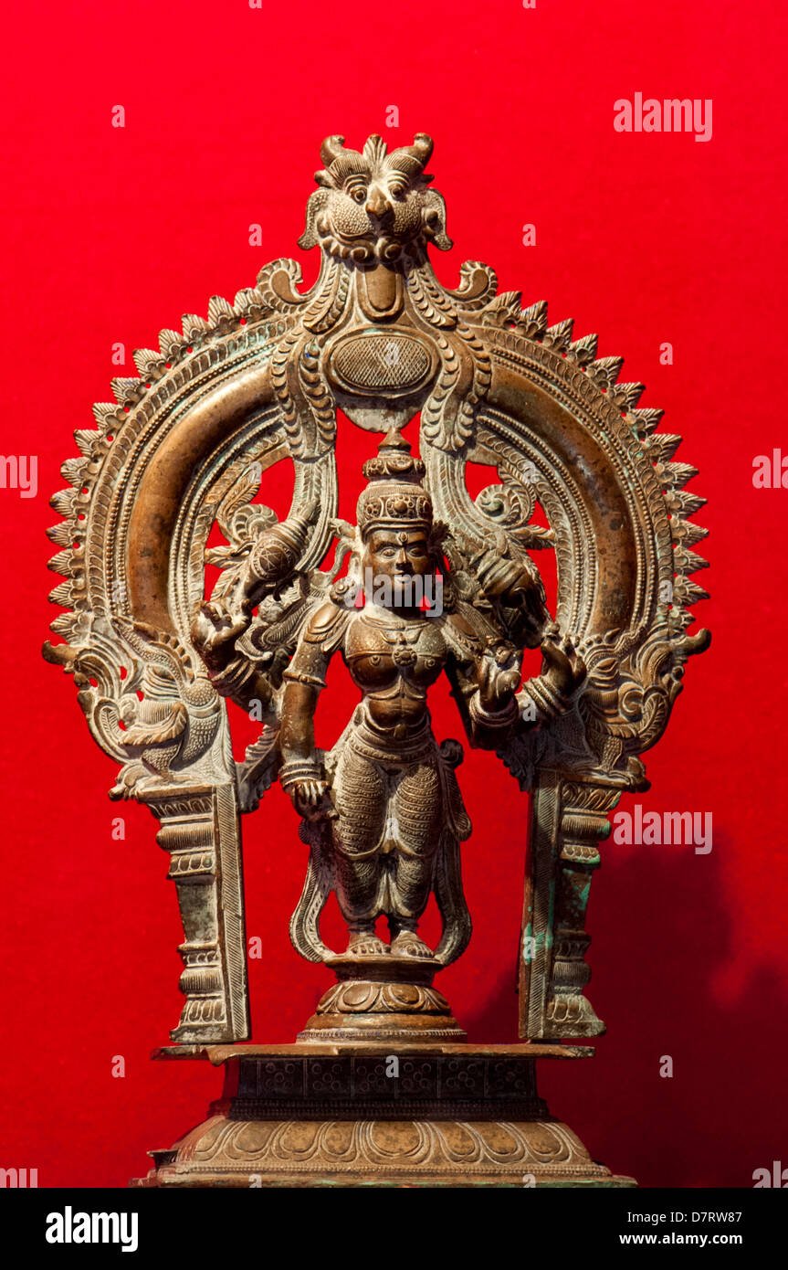 Hindu God Vishnu deity , supreme soul, the creator and destroyer of all existences Stock Photo