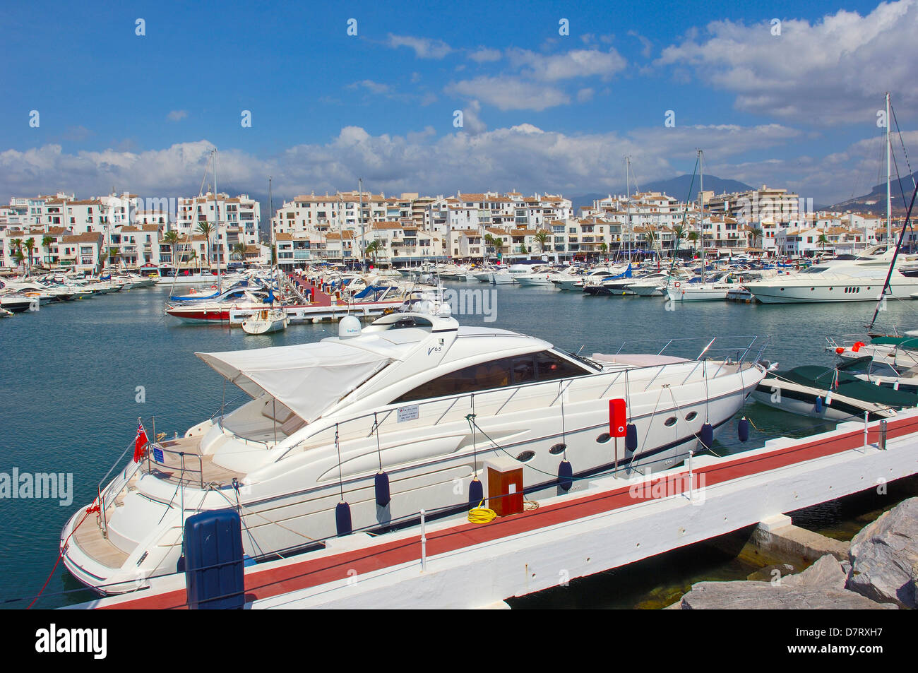 Exclusive yacht harbour of Puerto Banús, Marbella, Costa del Sol. Málaga province, Andalusia, Spain Stock Photo