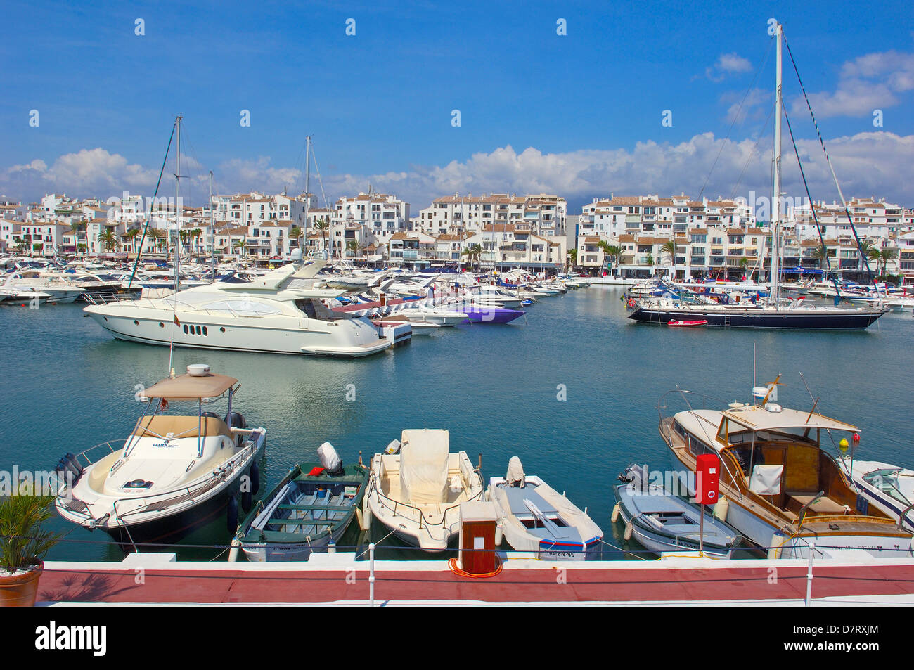Exclusive yacht harbour of Puerto Banús, Marbella, Costa del Sol. Málaga province, Andalusia, Spain Stock Photo