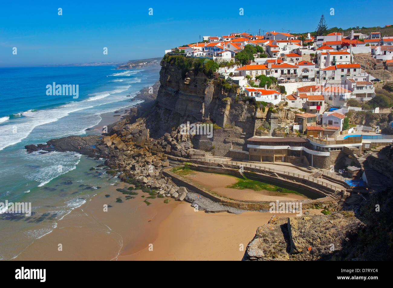Azenhas do Mar, Lisbon district, Sintra coast, Portugal, Europe Stock Photo