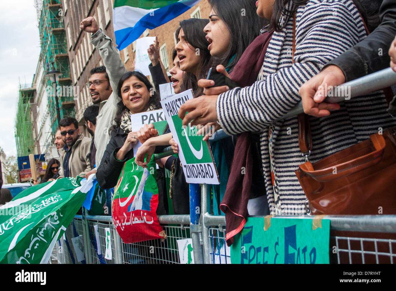 London, UK. 13th May, 2013. UK-based Pakistanis demonstrate against alleged electoral fraud in the recent general election in Pakistan. Credit: Paul Davey/Alamy Live News Stock Photo