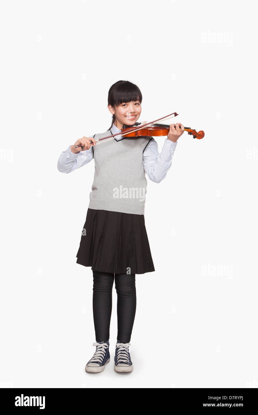 Girl violin school uniform hi-res stock photography and images - Alamy