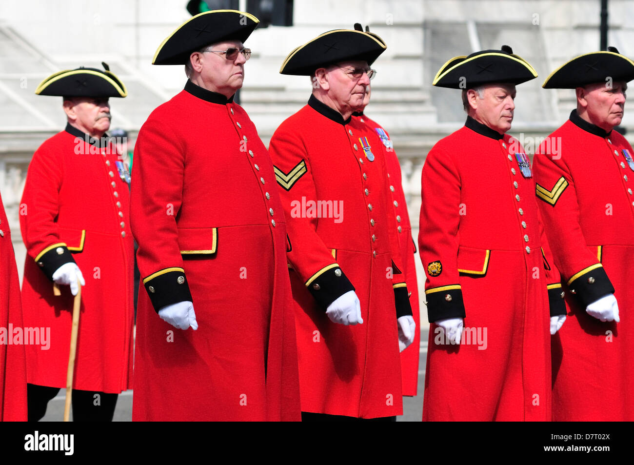 Anzac Day, London, 25th April 2013. Wreath-laying at the Cenotaph. Chelsea Pensioners Stock Photo