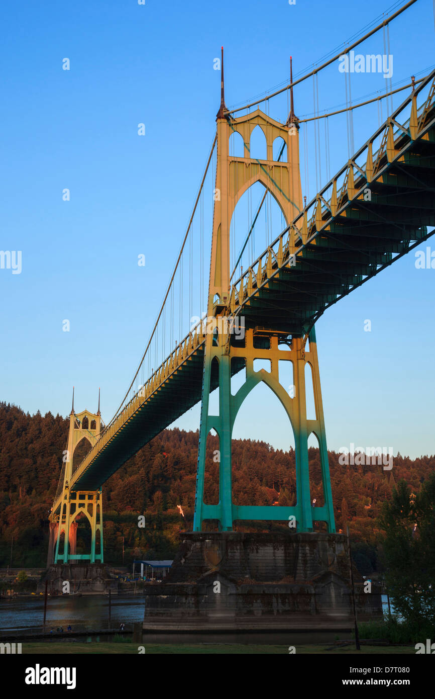 USA Oregon Portland Cathedral Park St Johns Bridge At Sunrise usa-oregon-portland-cathedral-park-st-johns-bridge-at-sunrise
