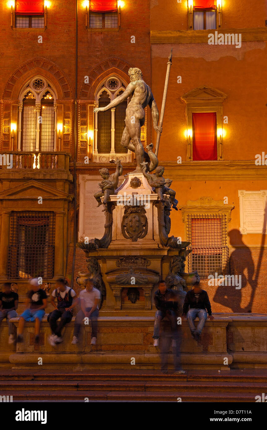 Bologna. Neptune fountain. Fontana dei nettuno. Piazza Maggiore (Main Square). Emilia Romagna. Italy Stock Photo