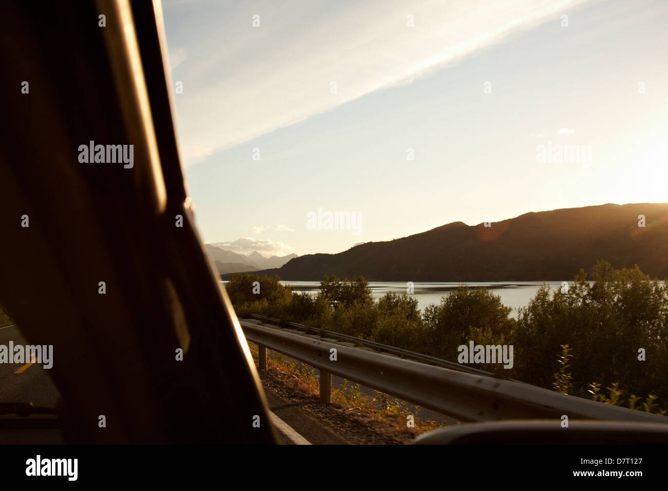 View by car window from passenger seat Stock Photo Alamy