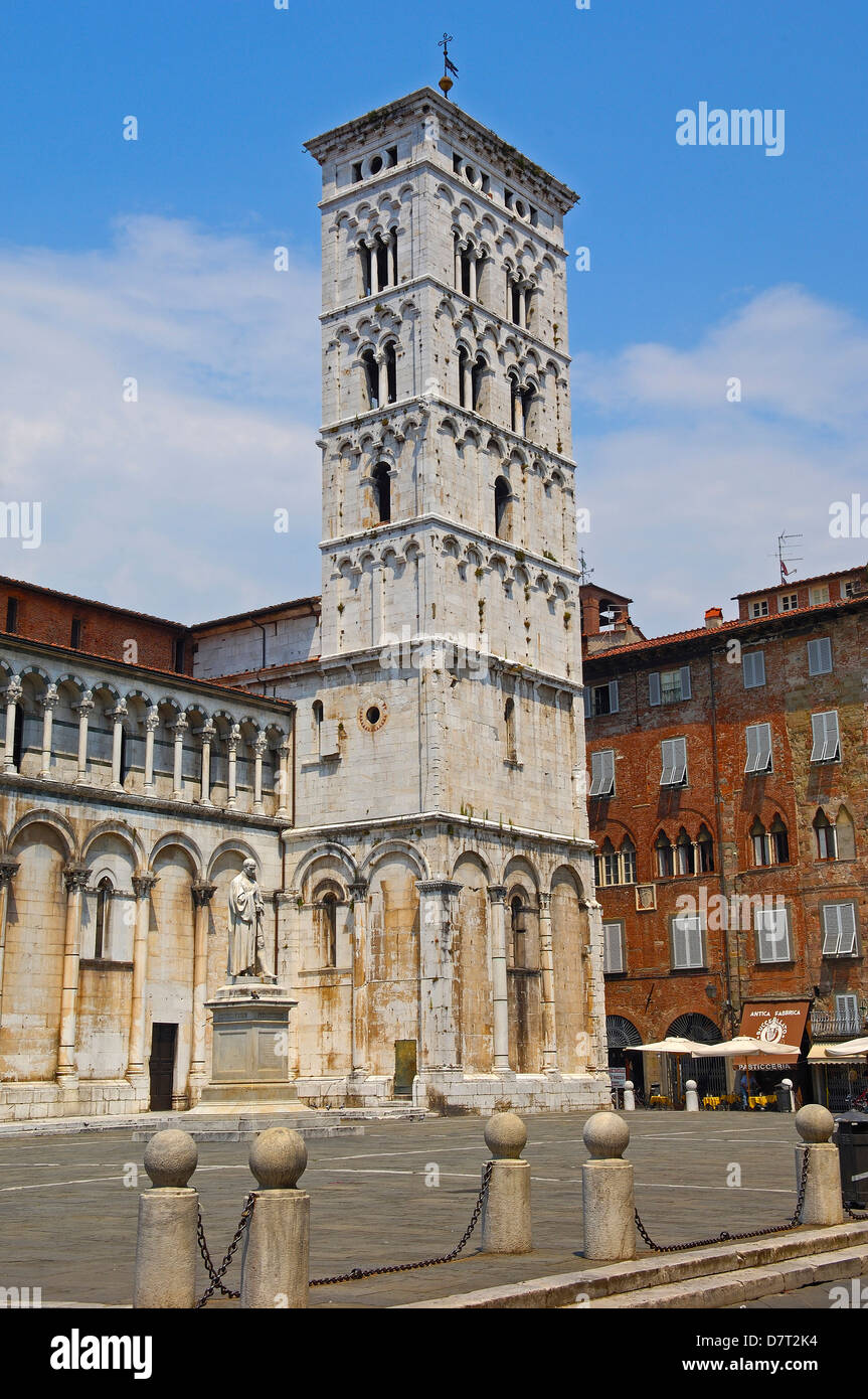 Lucca. San Michele in Foro church. San Michele square, Tuscany. Italy. Europe Stock Photo