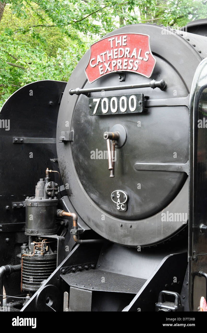 Smokebox door and front end of British Railways standard class steam