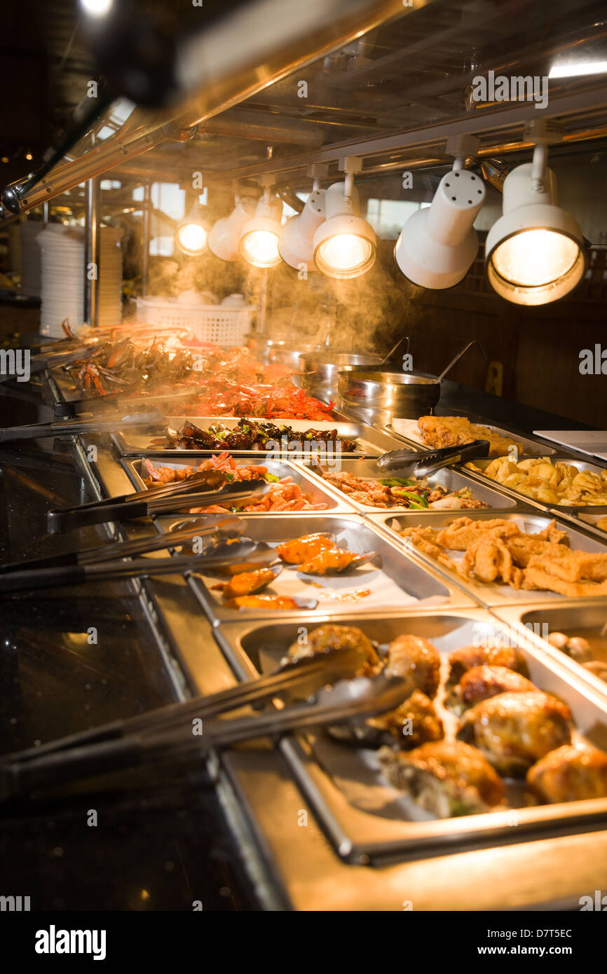 Buffet bar at a chinese restaurant Stock Photo