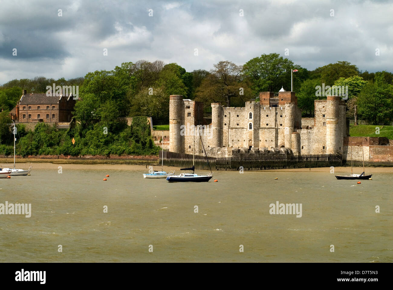 Upnor Castle Kent from across the river Medway from Chatham UK HOMER SYKES Stock Photo