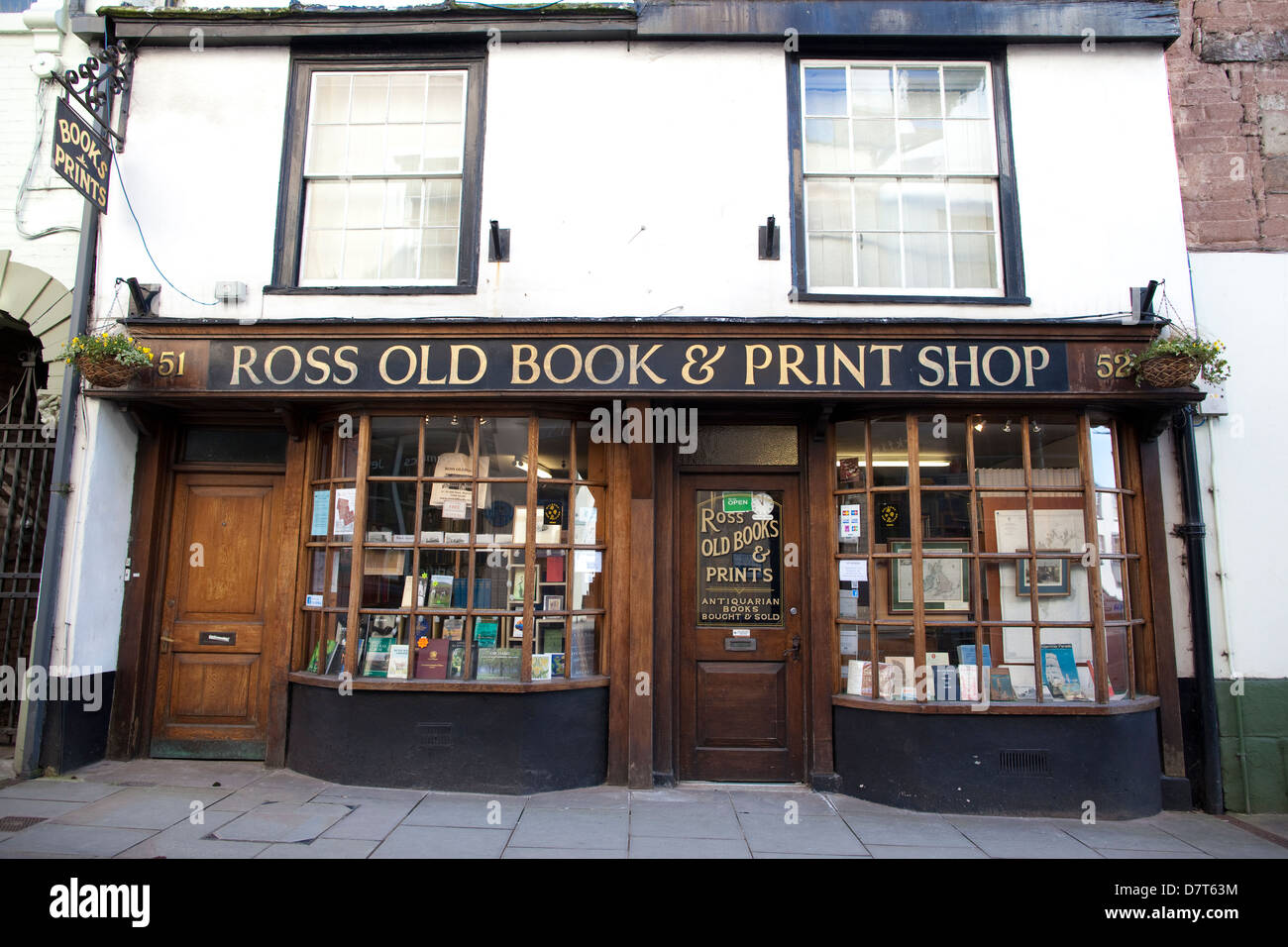 Ross Old Book and Print Shop in Ross on Wye Herefordshire, England, UK Stock Photo