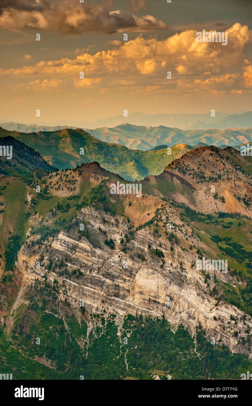 Hellgate Cliffs from top of Snowbird Tram, Geology, Little Cottonwood