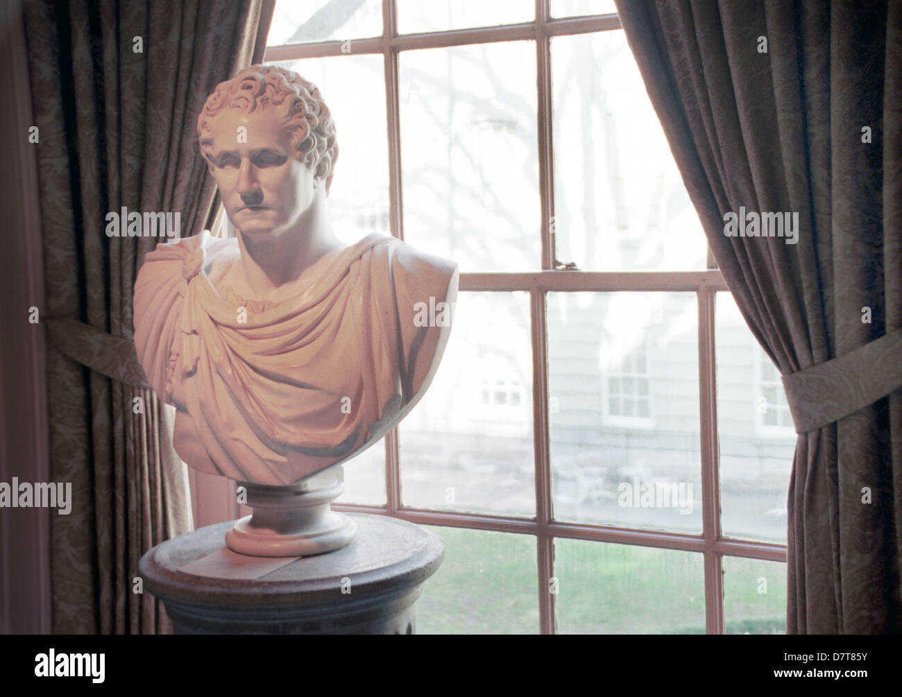 A Young Washington statue at window Virginia, bust of