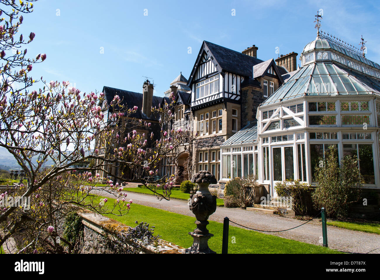 The stunning House at Bodnant Gardens in North Wales Stock Photo Alamy