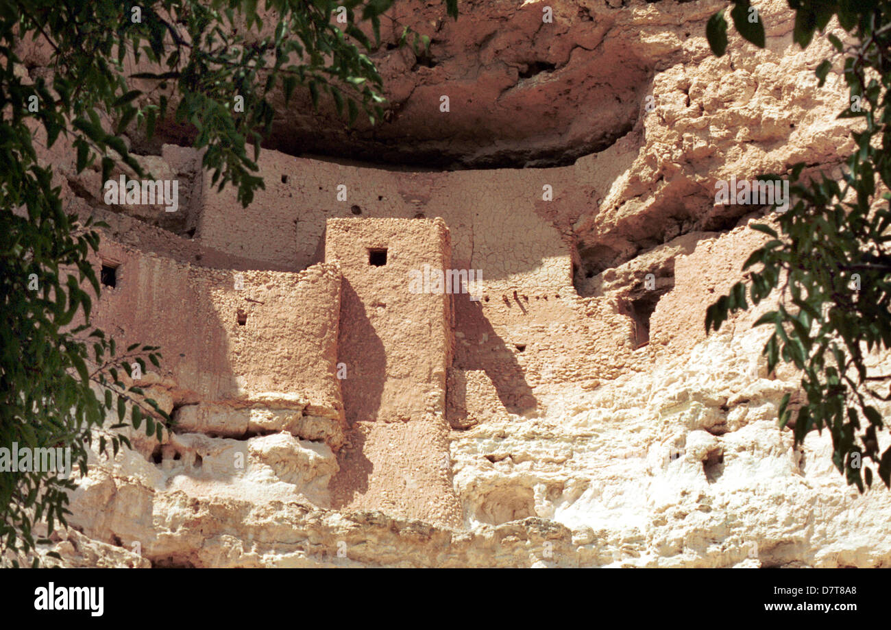 Montezuma Castle cliff-dwellings Yavapai county Arizona, Montezuma Castle, Stock Photo