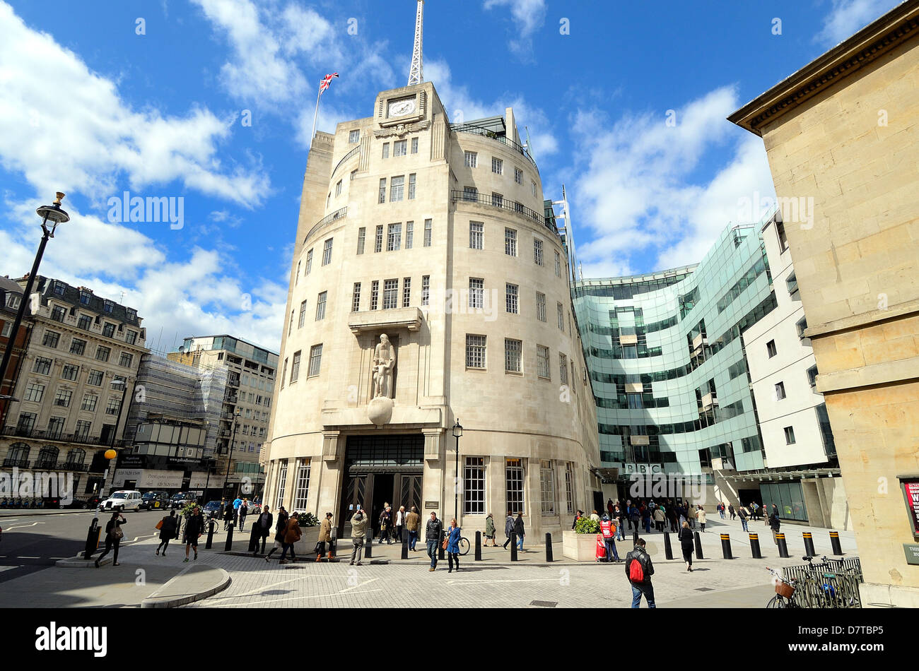 Exterior of the BBC Broadcasting House Langham Place Central London UK Stock Photo