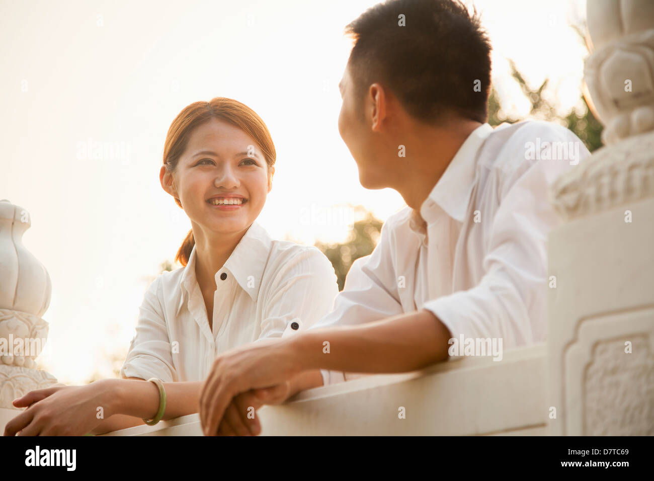 Young Couple on a Traditional Bridge Stock Photo - Alamy