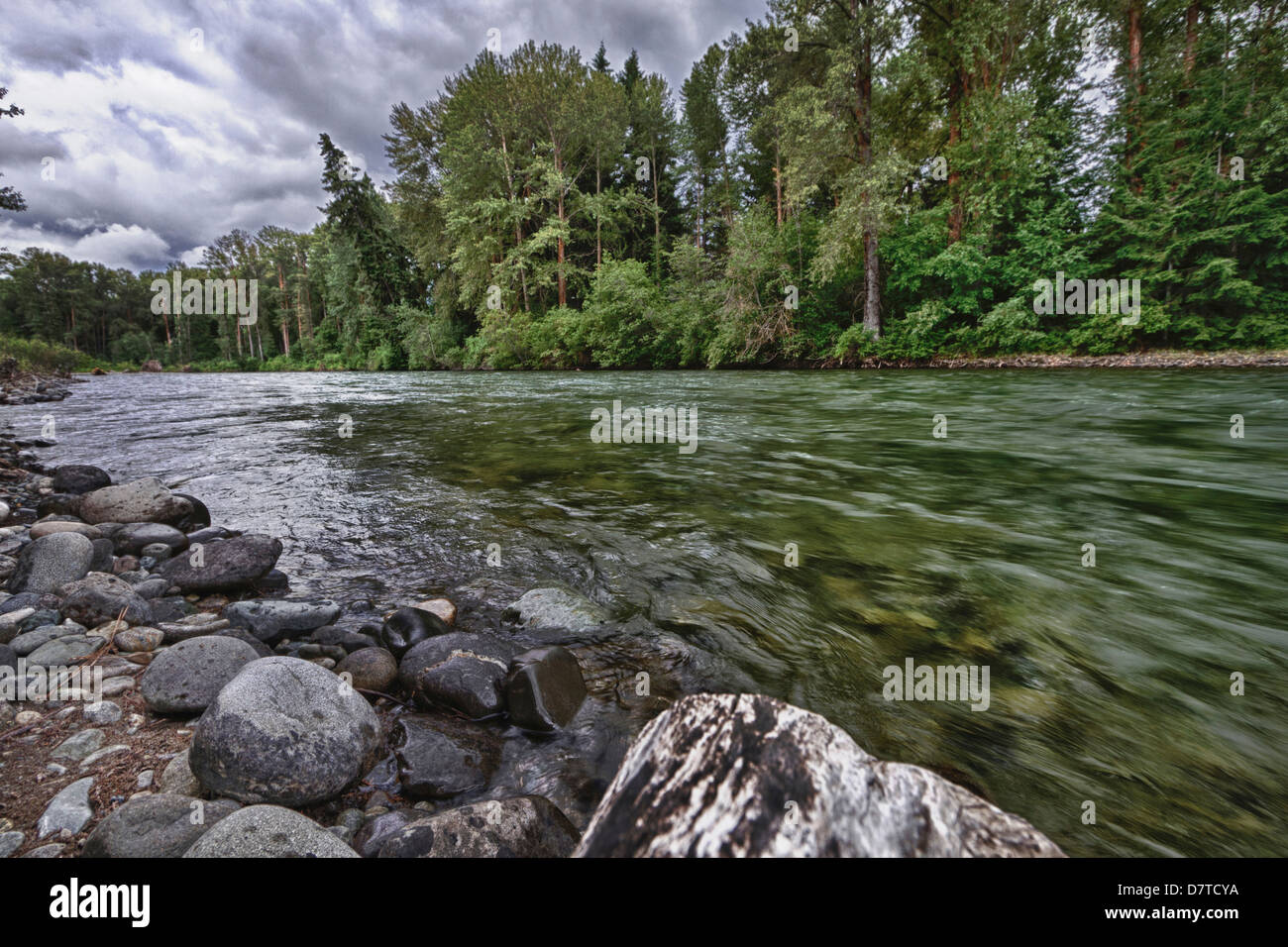 USA, Washington, Snoqualmie National Forest. Cle Elum River Stock Photo