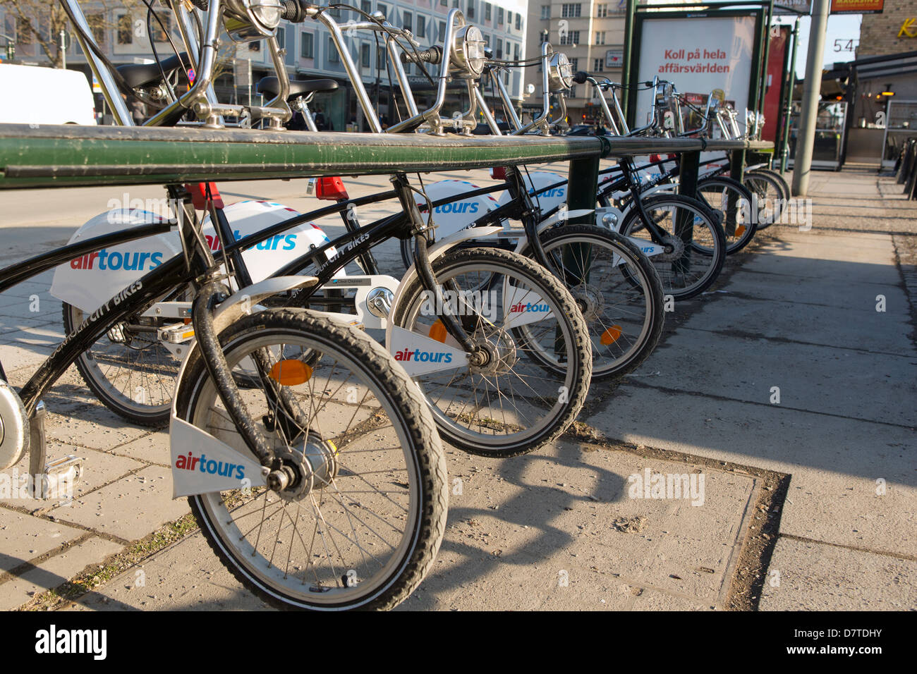 Stockholm city bikes. Stock Photo