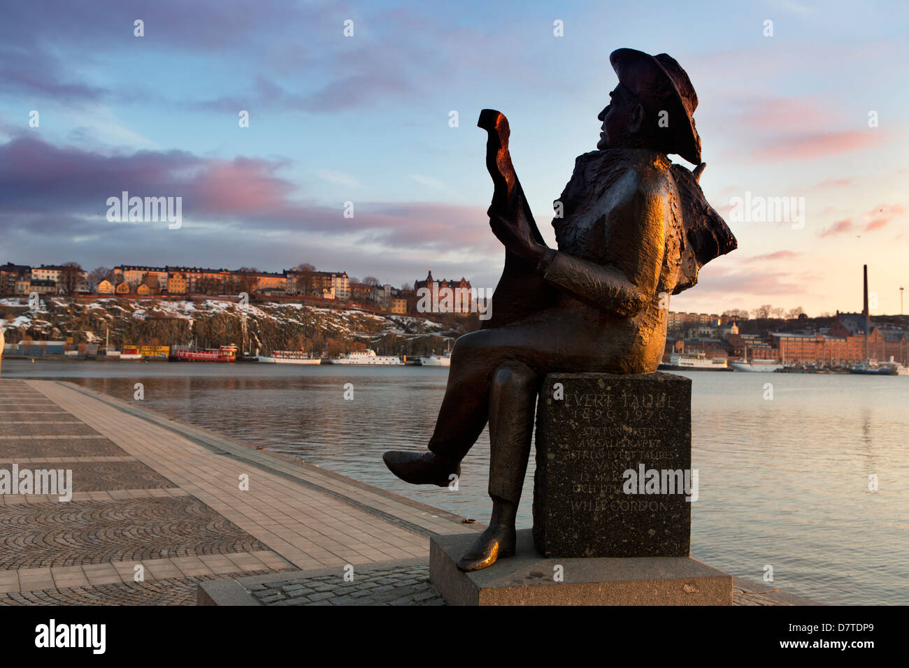 A Statue of Evert Taube in Stockholm, Sweden. Stock Photo