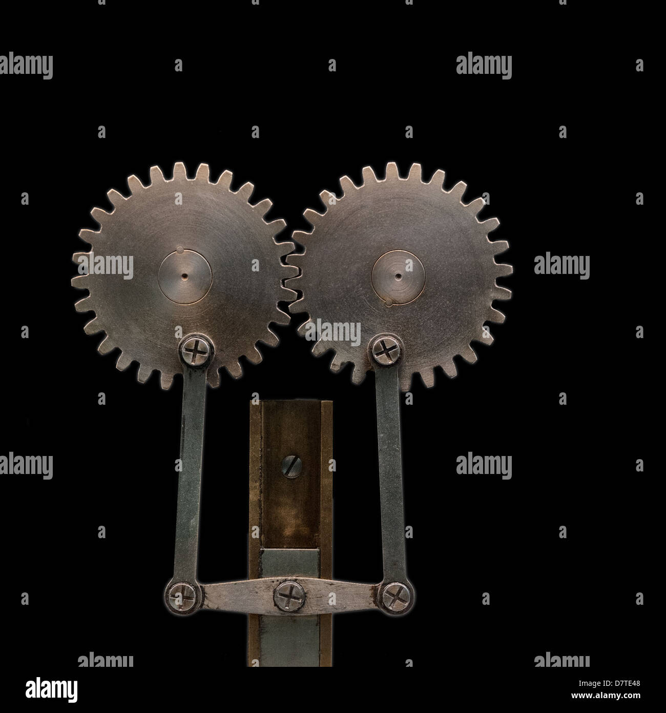 Spur gears and linkage,An early 1900's exhibit at the Museum of Science and Industry Stock Photo