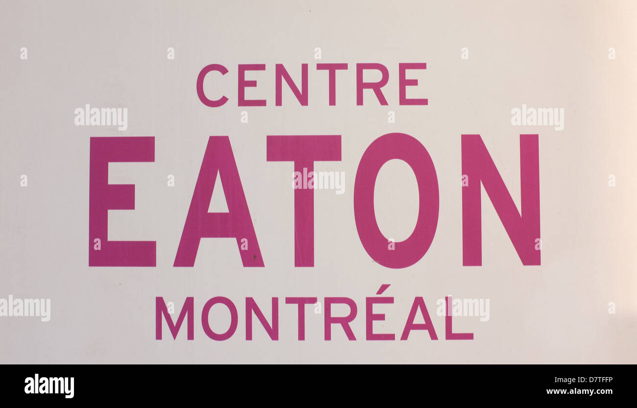 The entrance to the Montreal Eaton Centre in Quebec. Stock Photo