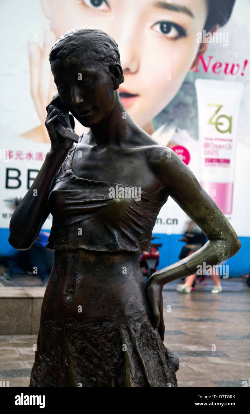 Girl statue Shanghai China Stock Photo